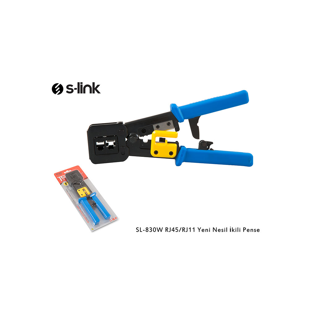 S-LINK SL-830W, RJ45/RJ11 ikili Pense,  Yeni Nesil Kablo Ucu Konnektör Sıkma Pensesi - S-Link - görsel 5