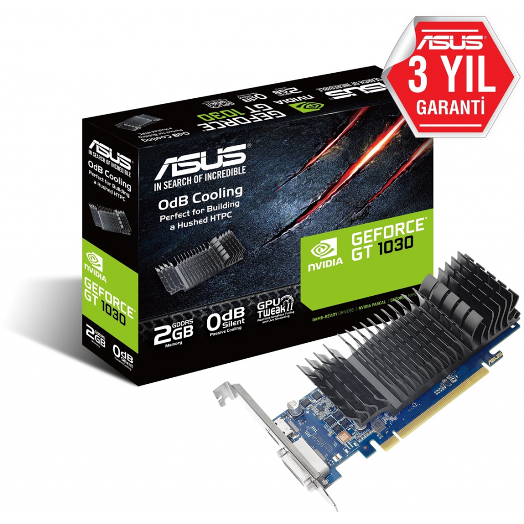 ASUS GT1030-SL-2G-BRK 2GB Geforce GT1030 GDDR5 64bit HDMI DVI 16x Ekran Kartı - ASUS - görsel 2