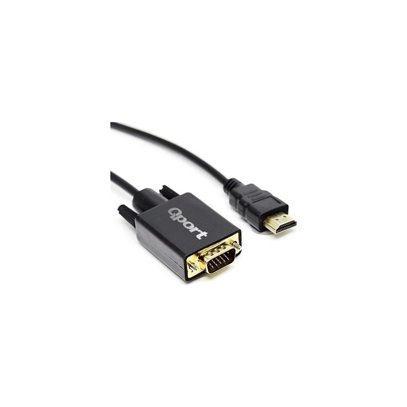 QPORT (Q-HVG18) HDMI TO VGA CEVIRICI 1.8M  KABLO - QPORT - görsel 2