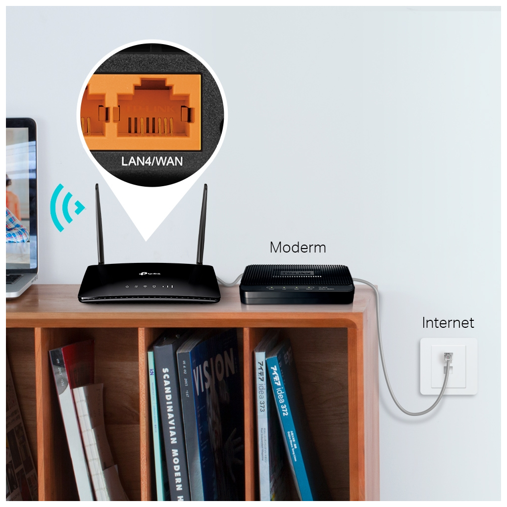 TP-LINK TL-MR6400, 4Port, 300Mbps, 2,4Ghz Wifi, Masaüstü, LTE, Micro Sim Kart Takılabilir 3G-4G Destekli Router - Tp-Link - görsel 5