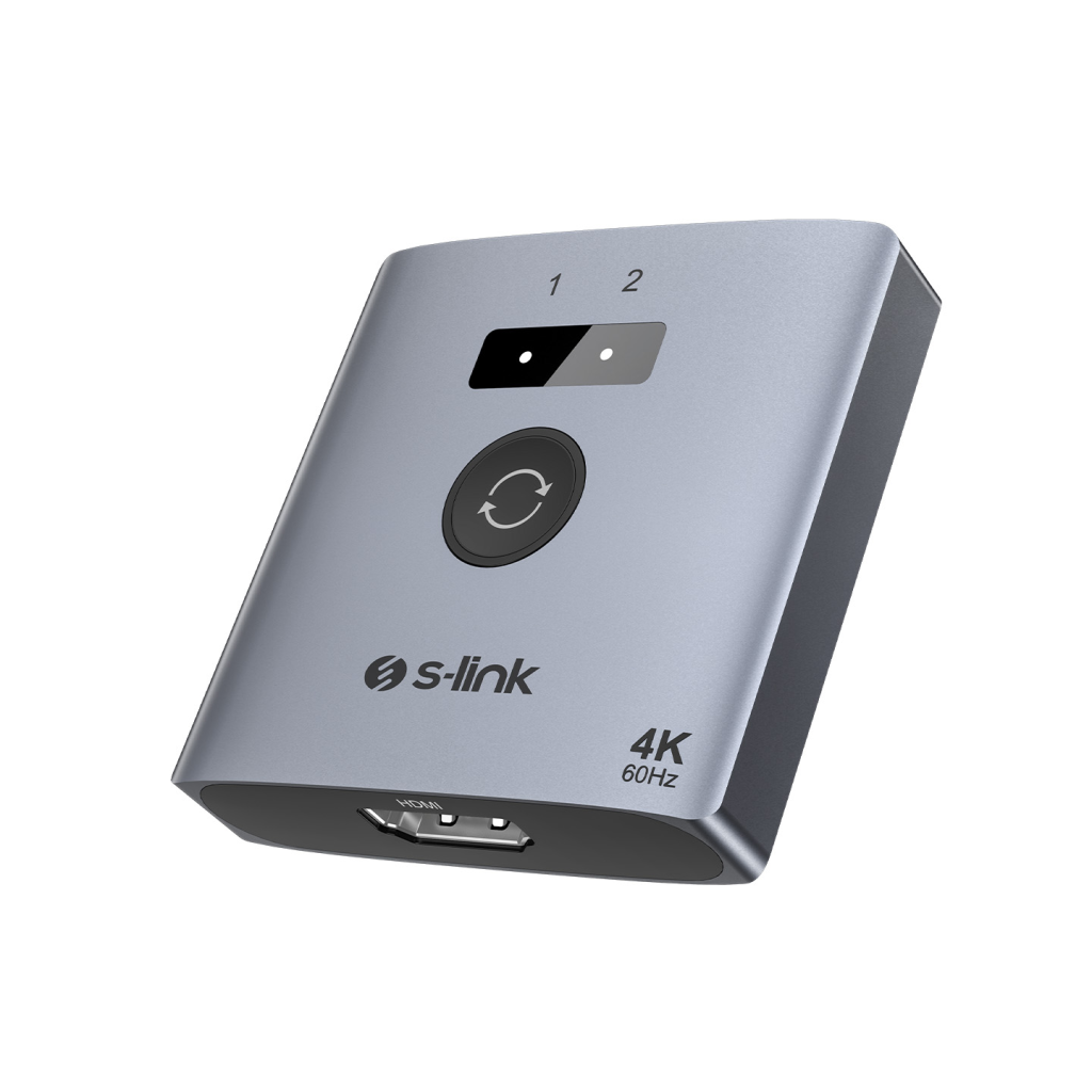 S-LINK SL-LU602, 2xHDMI, 4K, 60Hz, Monitör Çoklayıcı (1PC-2Monitör veya 2PC- 1Monitör) Çift Yönlü Switch - S-Link