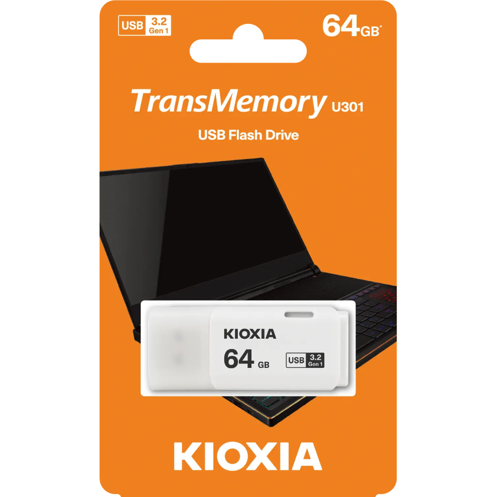 KIOXIA LU301W064GG4 U301 64GB USB 3.2 Beyaz USB Bellek - KIOXIA - görsel 2