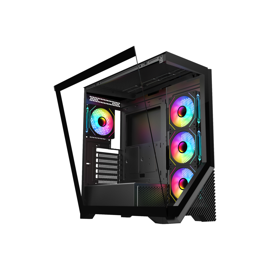 VENTO VG4202FL, 850W, 80 Plus, Siyah, Temperli Cam, RGB, ATX, Akvaryum Tipi, GAMING KASA - Vento - görsel 4