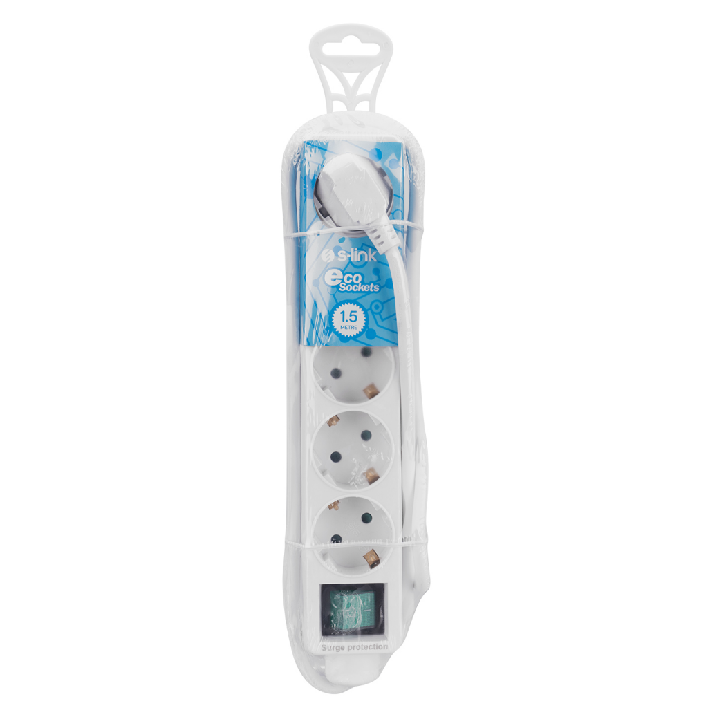 S-LINK SPG-F05, 5 Soket, Akım Korumalı Priz, 1.5Mt Kablo, 306 Joule (Beyaz) - S-Link - görsel 5