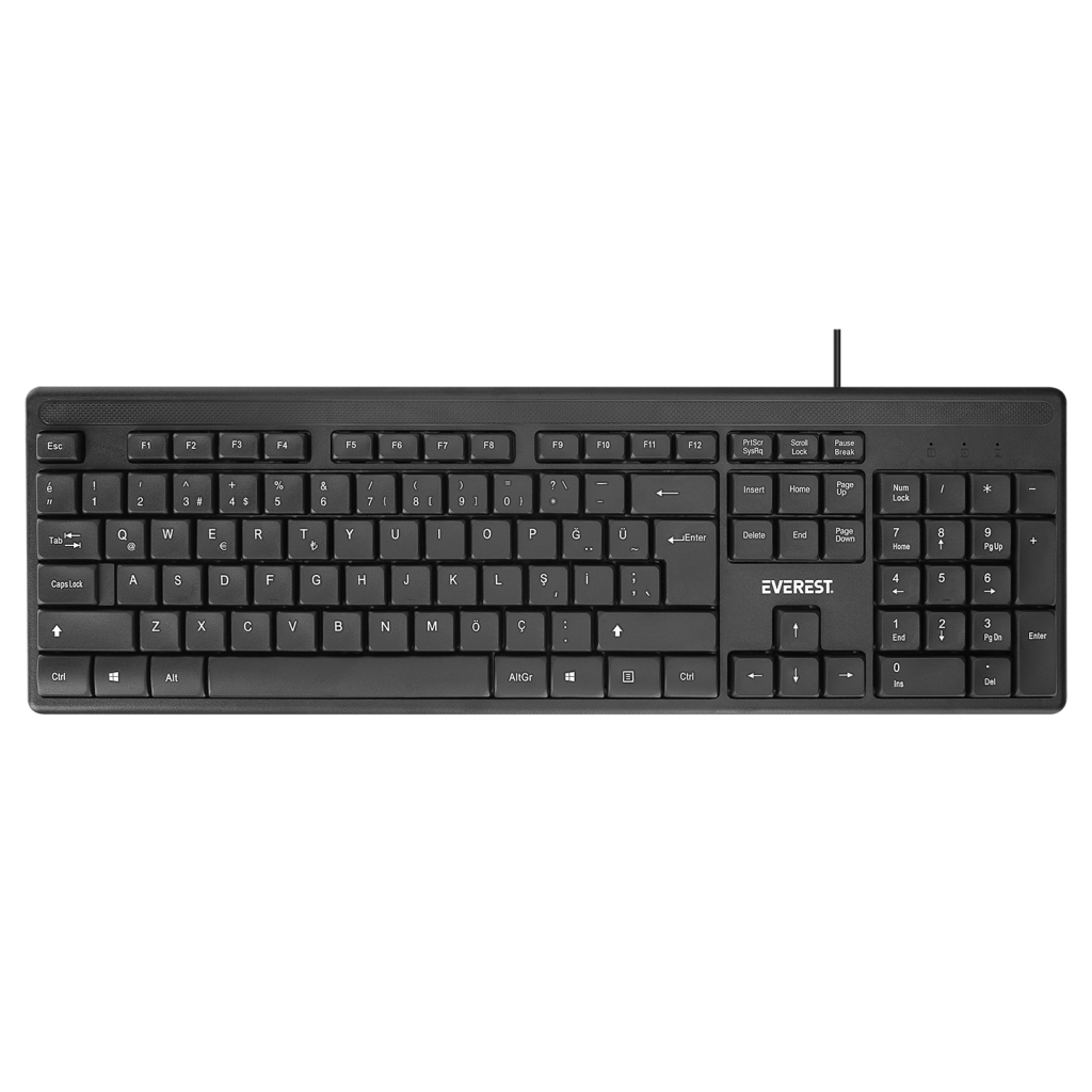 EVEREST KB-1002, USB Kablolu, Türkçe Q, Standart Klavye (Siyah) - Everest - görsel 3