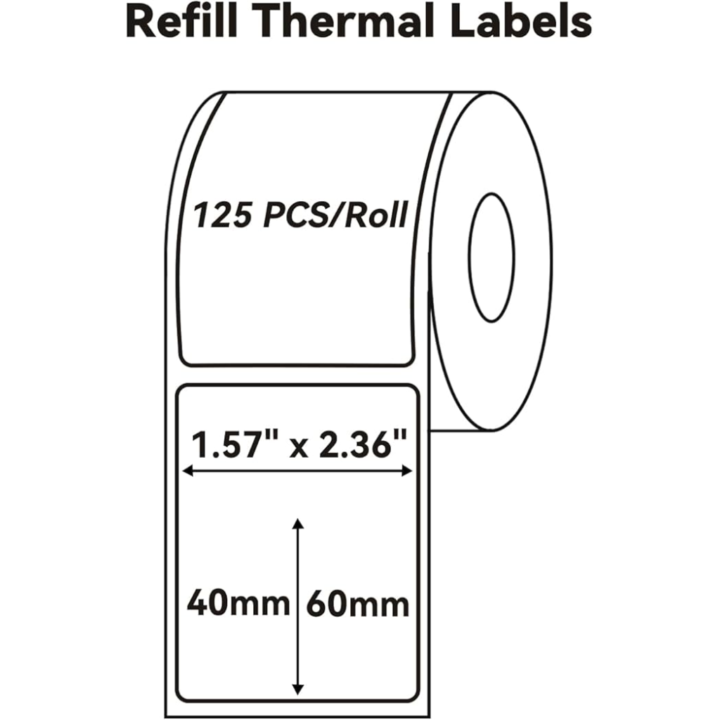 NIIMBOT T40 Etiket 40mm x 60mm 125 adet Şeffaf  (B1,B21S,B3S) - Niimbot - görsel 2