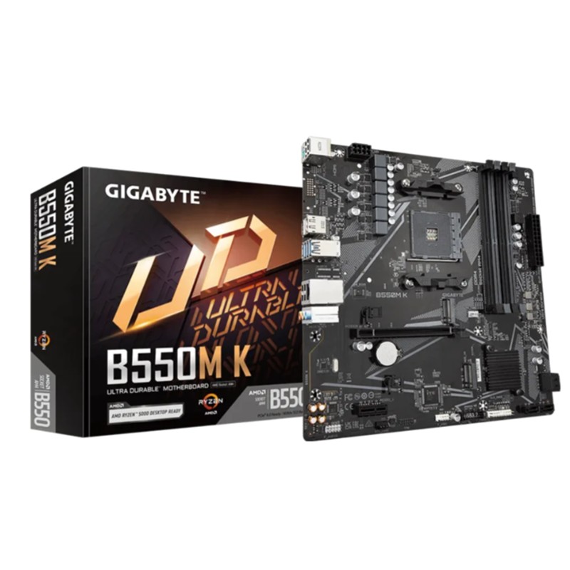 GIGABYTE B550M K DDR4 4733MHZ 1XHDMI 1XDP 1XM.2 MATX AM4 (AMD AM4 5000/5000G/4000G/3000/3000G SERİLERİ İLE UYUMLU) - Gigabyte