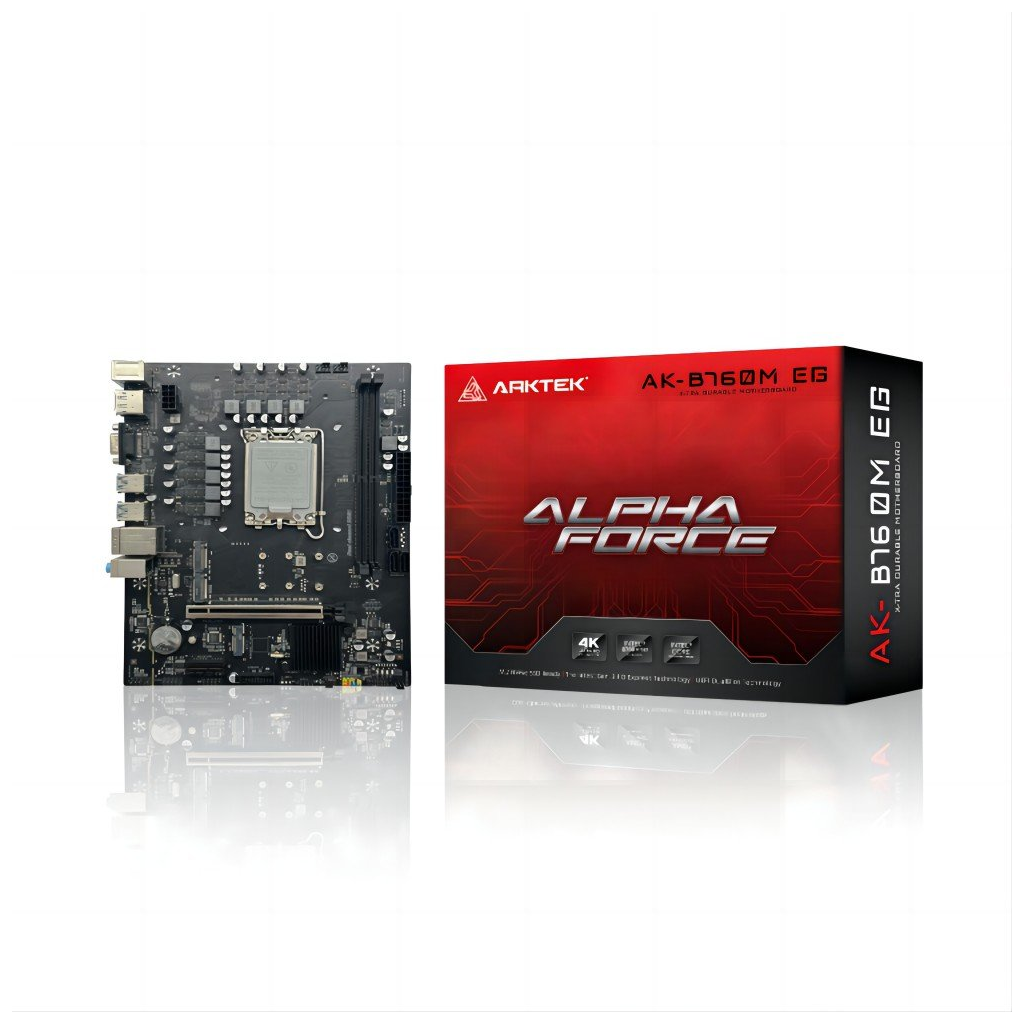 ARKTEK ALPHA FORCE, AK-B760M EG, 2xDDR5, 2x M.2, D-SUB, HDMI, DP, 12-13.14.Nesil, LGA1700 Soket, Anakart - Arktek