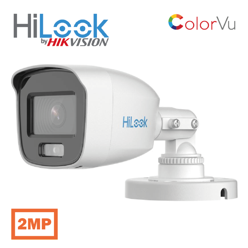 HILOOK THC-B129-LPS, 2Mpix, 2.8mm Lens, 20Mt Gece Görüşü, IP66, Color Vu, Dahili Mikrofon, Bullet Kamera - Hilook