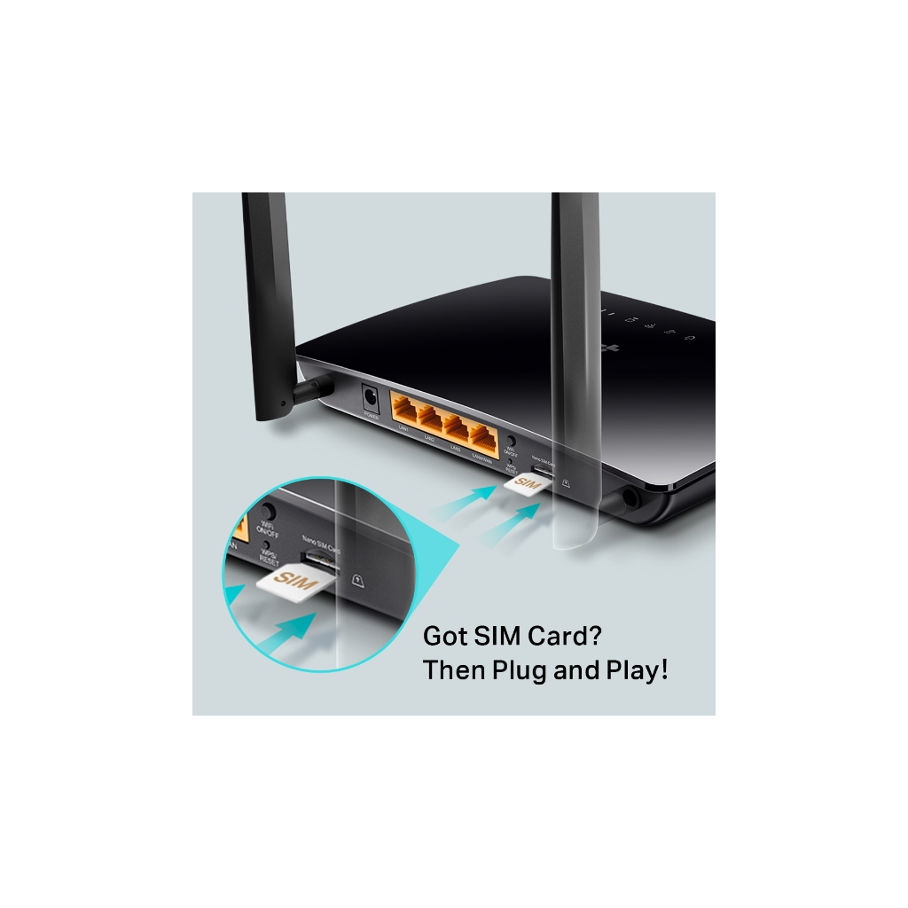 TP-LINK TL-MR150, 4Port, 300Mbps, 2,4Ghz WiFi, Masaüstü, LTE Micro Sim Kart Takılabilir 3G-4G Destekli Router - Tp-Link - görsel 4