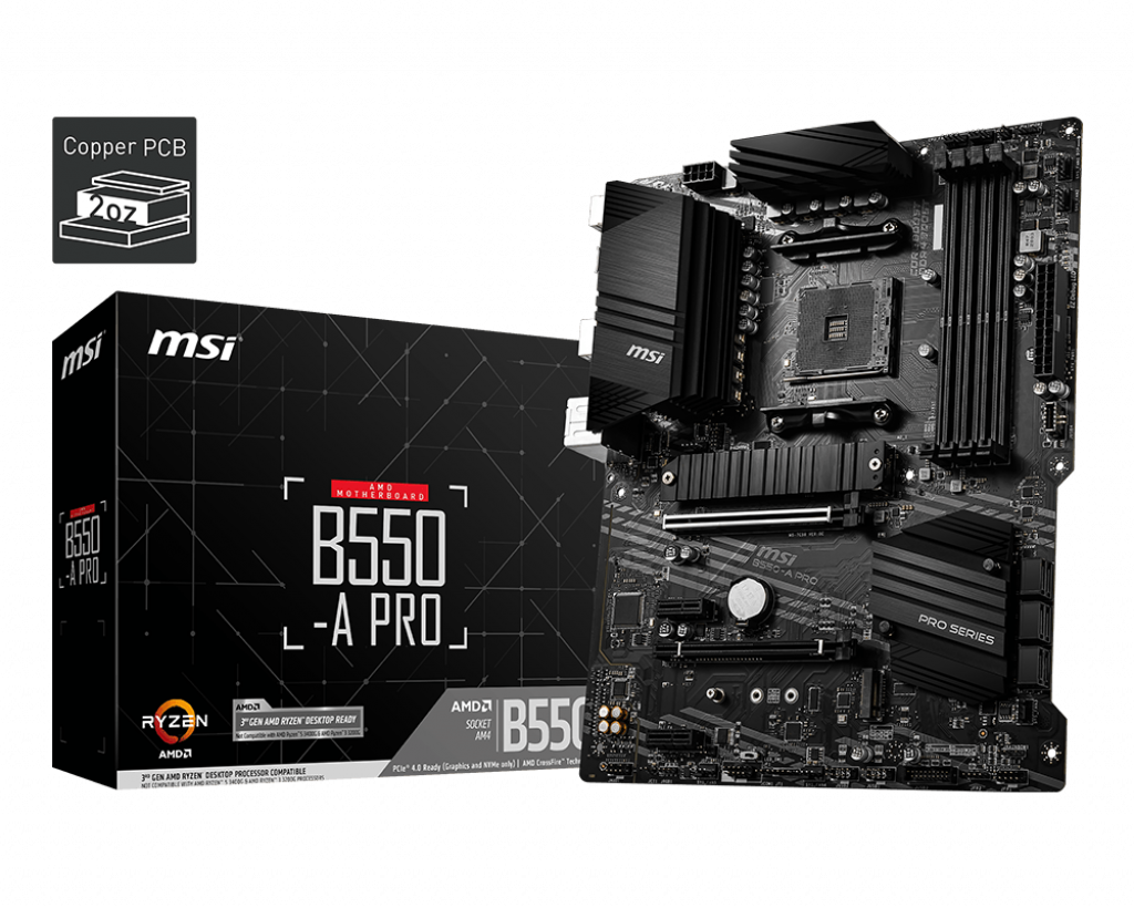 MSI B550-A PRO DDR4 3200MHZ 1XHDMI 1XDP 2XM.2 USB 3.2 ATX AM4 (AMD 5000/4000G/3000 SERİLERİ İLE UYUMLU) - Msi