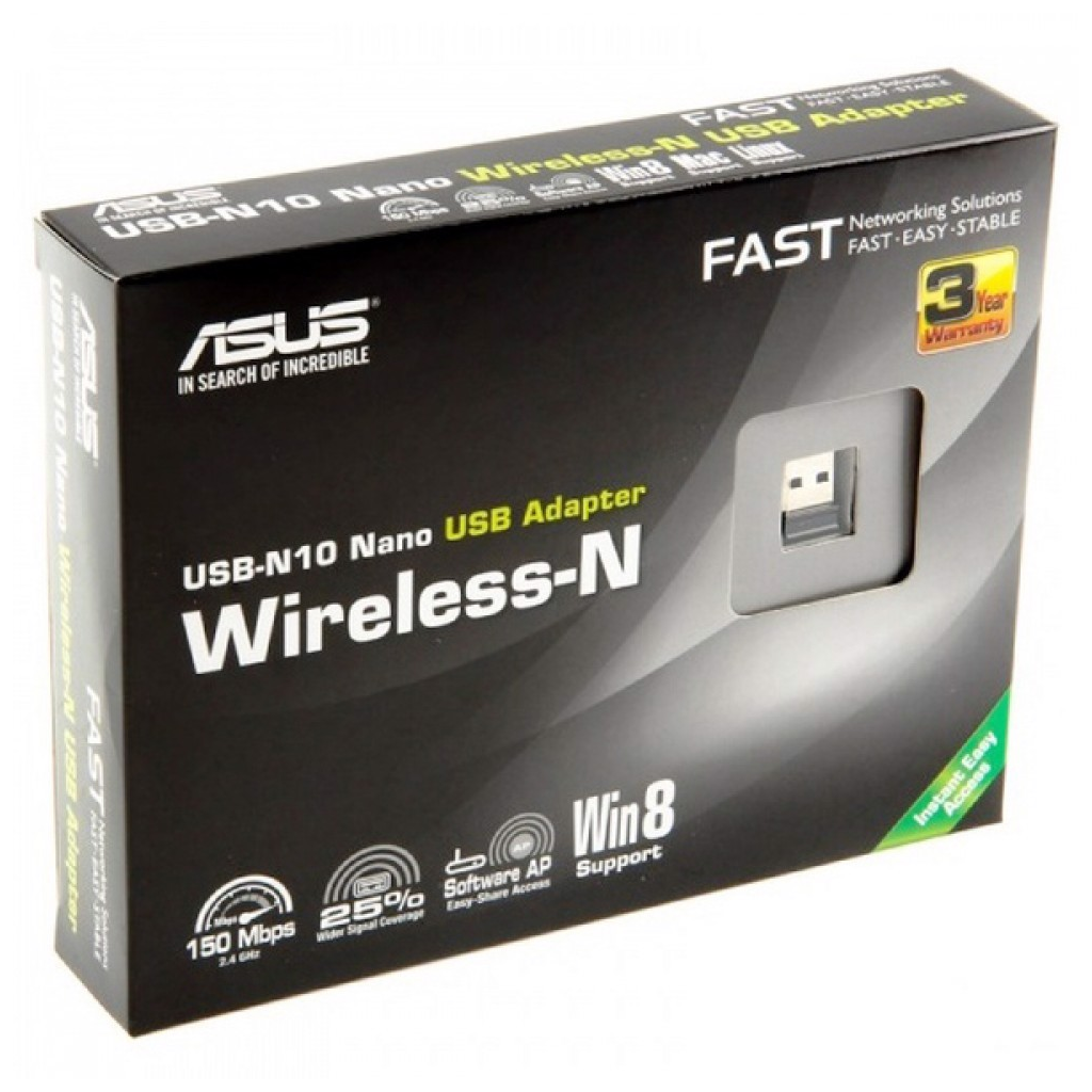ASUS USB-N10 NANO, 150Mbps, 2.4GHz, USB2.0, WIRELESS ETHERNET - Asus - görsel 3