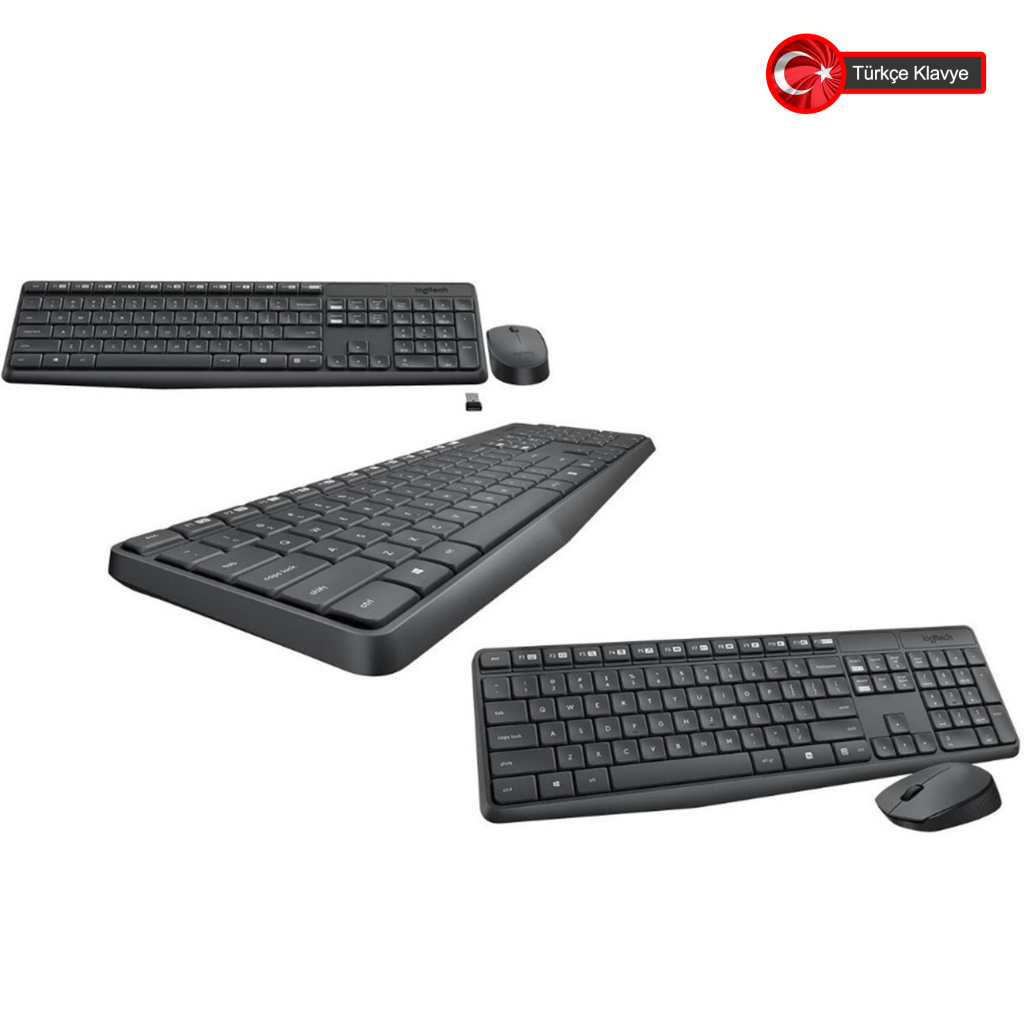 LOGITECH MK235 Q Türkçe Kablosuz Siyah Klavye+ Mouse - LOGITECH - görsel 5