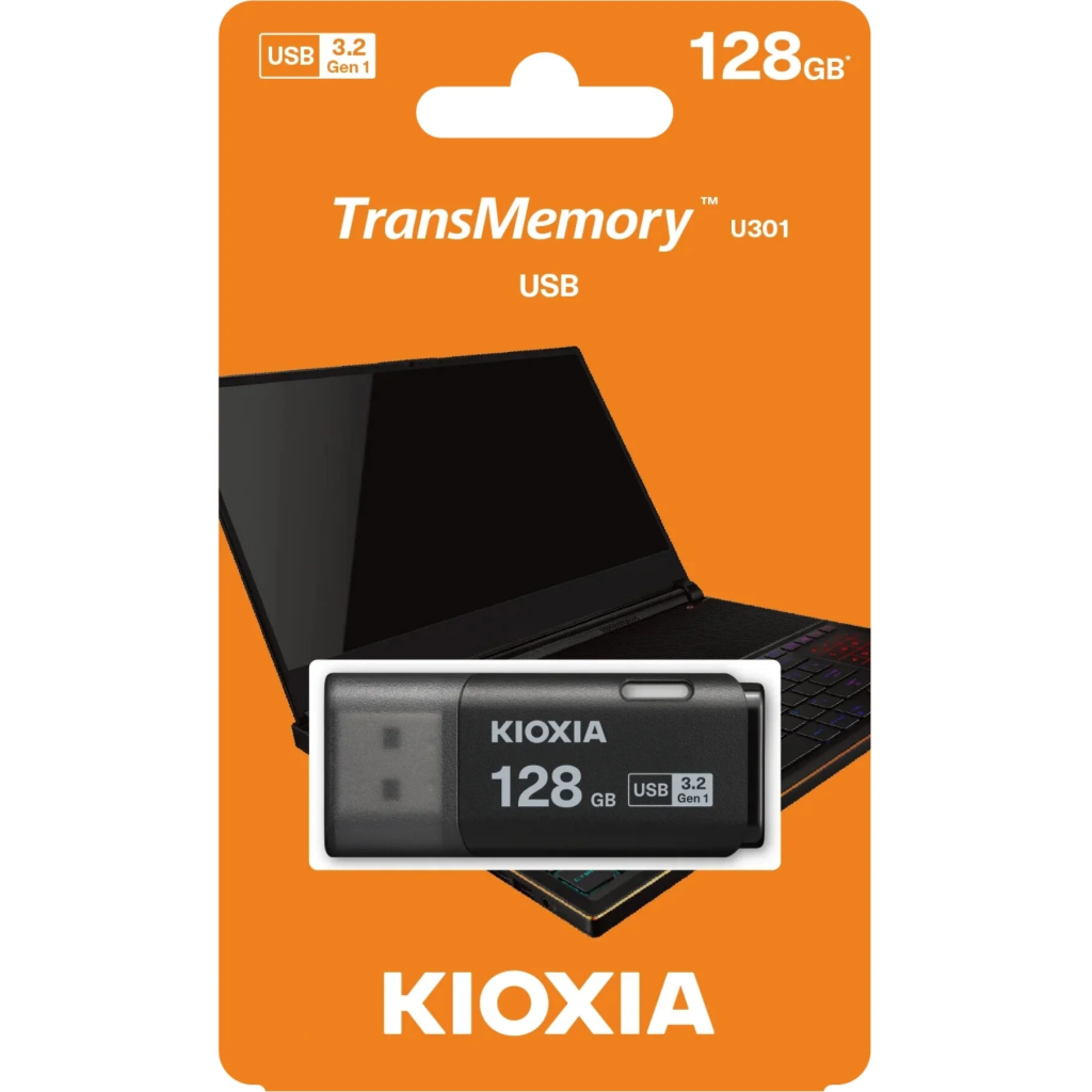 KIOXIA U301K 128GB USB 3.2 Gen1 TransMemory Flash Disk (Siyah) - Kioxia