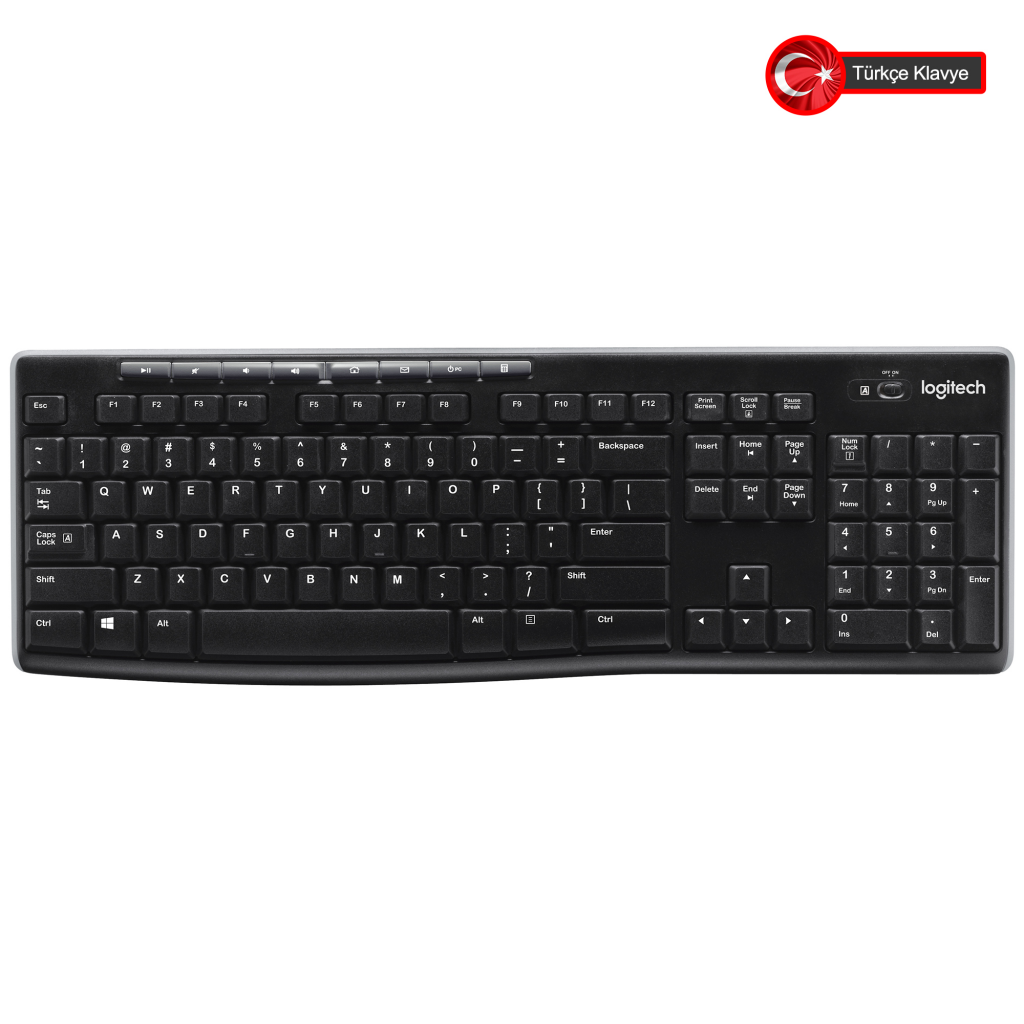 LOGITECH K270, Siyah, 920-003761, Kablosuz, Türkçe Q, Multimedya Klavye - Logitech