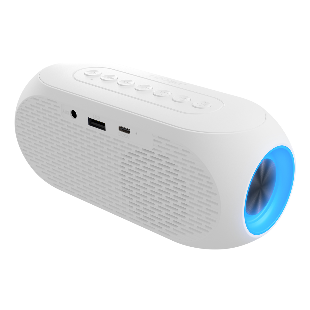 MIKADO MD-W7, Beyaz, 5W, FM Radyo, USB, AUX, Bluetooth, Kablosuz, Taşınabilir, 1200mAh Batarya, Alarmlı Saat, Derece ve Speaker - Mikado - görsel 4
