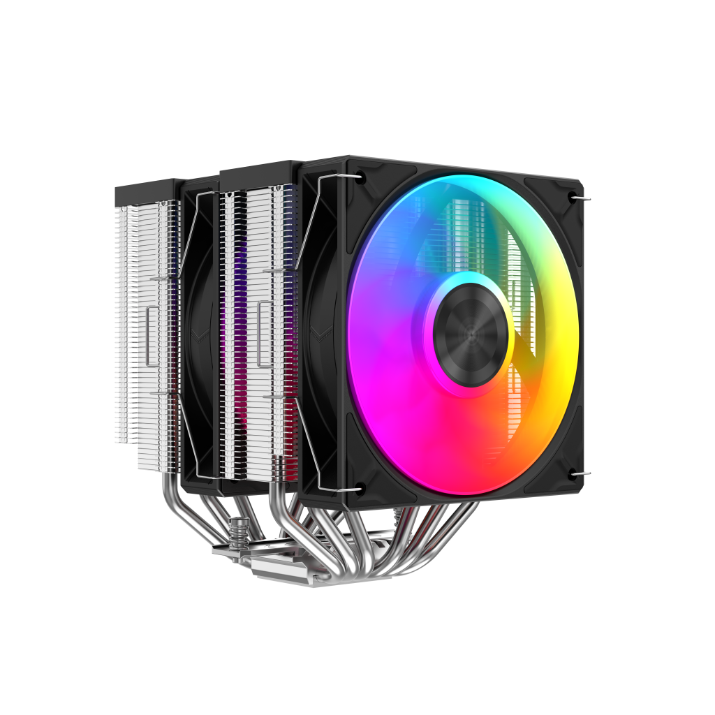 SAMA A60L, Black, 2x120mm ARGB Fan, Kule Tipi Hava Soğutma, 6 adet Gelişmiş Nikel Kaplı Bakır Isı Borusu, CPU Fan (AMD ve INTEL Tüm işlemciler ile uyumlu) - Sama - görsel 2