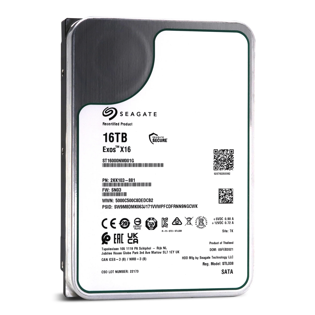SEAGATE EXOS X16, ST16000NM001G, 3.5", 16TB,  256Mb, 7200 Rpm, 7/24 Enterprise, DATA CENTER-GÜVENLİK-NAS-SERVER, HDD - Seagate - görsel 2