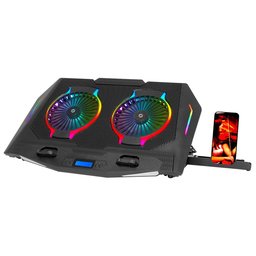 FRISBY 2x14CM 2xUSB 17" GAMING RGB SOGUTUCU STAND (FNC-5250ST) +KULAKLIK HEDIYE - FRISBY