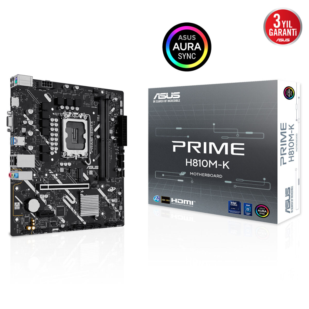 ASUS PRIME H810M-K H810 DDR5 Vga GLan mATX HD M2 1851p Anakart - ASUS - görsel 2