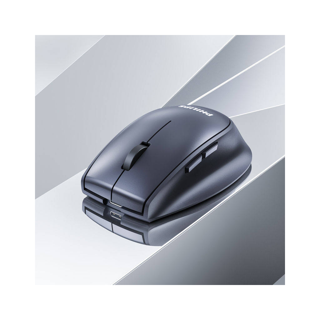 PHILIPS SPK7627K, Gri, USB Nano 2,4Gh ve Bluetooth Kablosuz, 1600dpi, Optic, 5 Tuşlu, Şarj Edilebilir, Sessiz Click, Mouse - Philips - görsel 2
