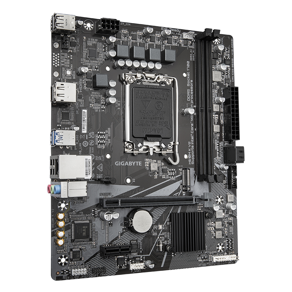 GIGABYTE H610M K V2, rev.1.0, 2xDDR5, M.2, DP, HDMI, 12-13.Nesil, LGA1700 Soket, Anakart - Gigabyte - görsel 3