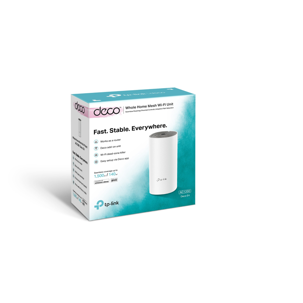 TP-LINK DECO-E4, AC1200, Tekli Mesh, 1200Mbps, Dual Band, 2Port Megabit Lan, 140m2 Çekim Alanı, Router, Geniş Alan İnternet Ağı Sağlayıcısı - Tp-Link - görsel 5