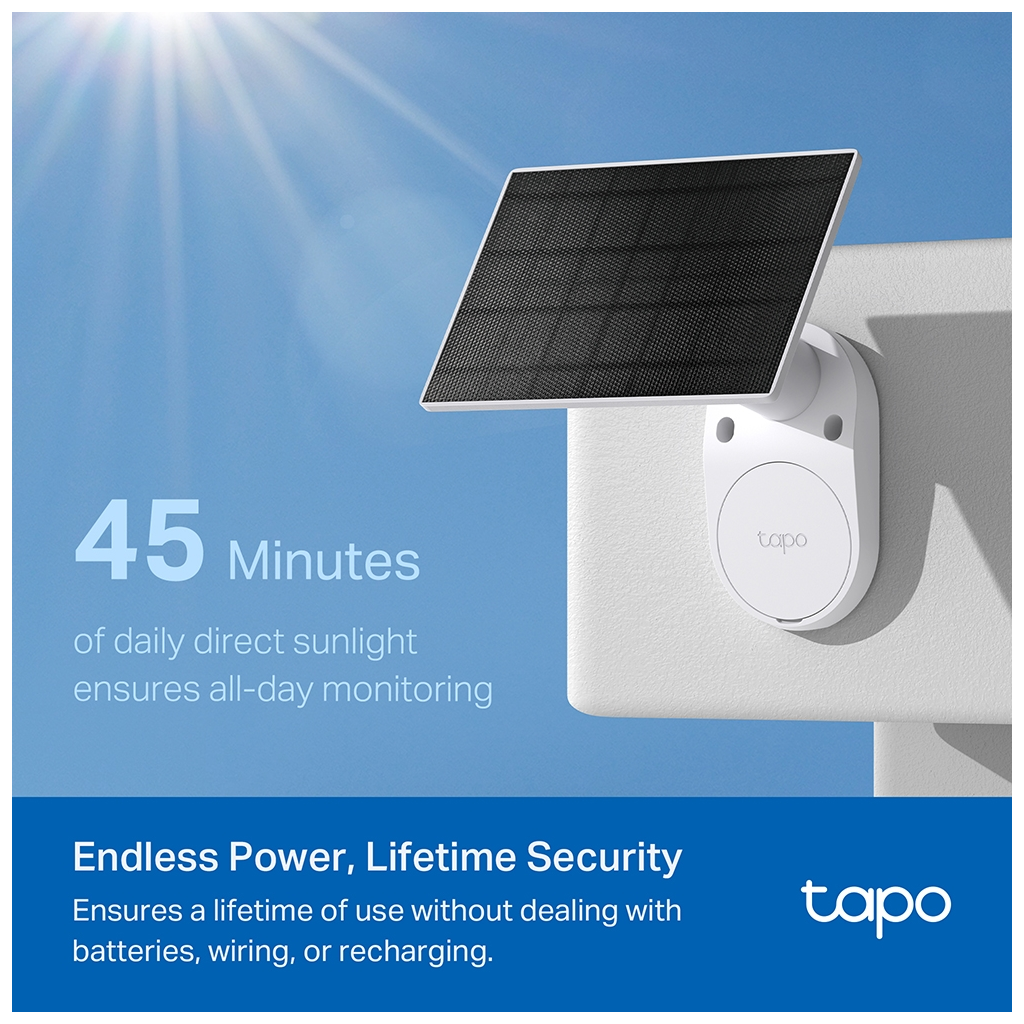TP-LINK Tapo TC82 KIT (C410 KIT), 2K, 3,0Mpix, Dış Mekan, IP65, WiFi, 9Mt. Renkli Gece Görüşü, İki Yönlü Ses, Güneş Enerjili Güvenlik Kamerası Kiti - Tp-Link - görsel 3
