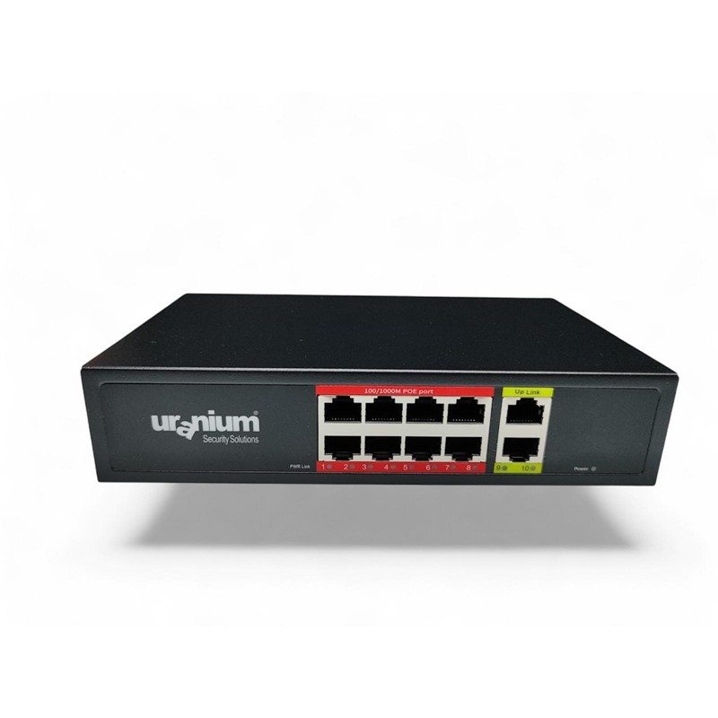 URANIUM POE-G8002-96W 8 PORT GIGABIT + 2 PORT GIGABIT RJ45 UPLINK POE SWITCH (REALTEK CHIPSET) - Uranium