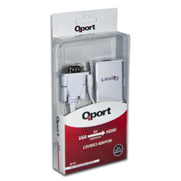 QPORT (Q-VH) VGA TO HDMI CEVIRICI + SES KABLOSU - QPORT