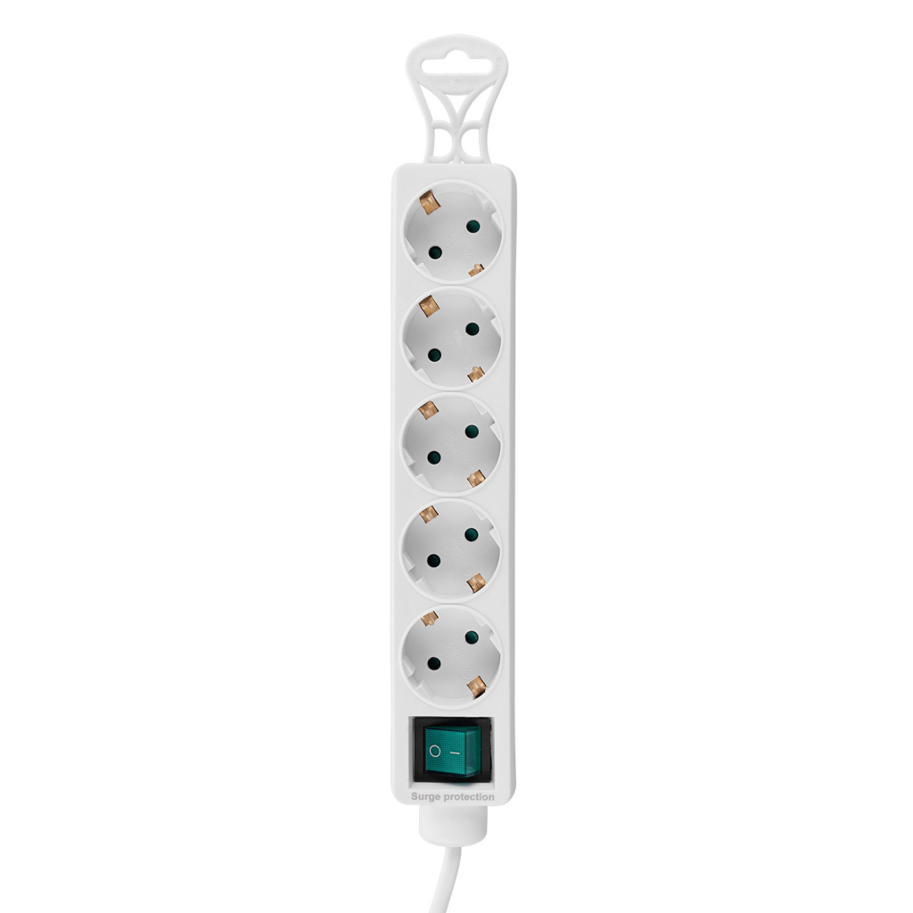 S-LINK SPG-F05, 5 Soket, Akım Korumalı Priz, 1.5Mt Kablo, 306 Joule (Beyaz) - S-Link