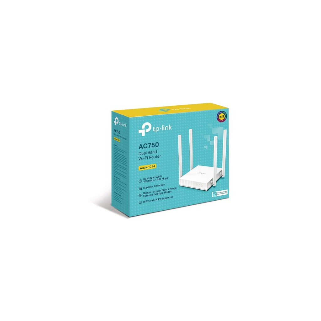 TP-LINK ARCHER C24 4 Port 10/100Mbps AC750 4 Anten Masaüstü Dual-Band Wi-Fi Router - TP-LINK - görsel 5