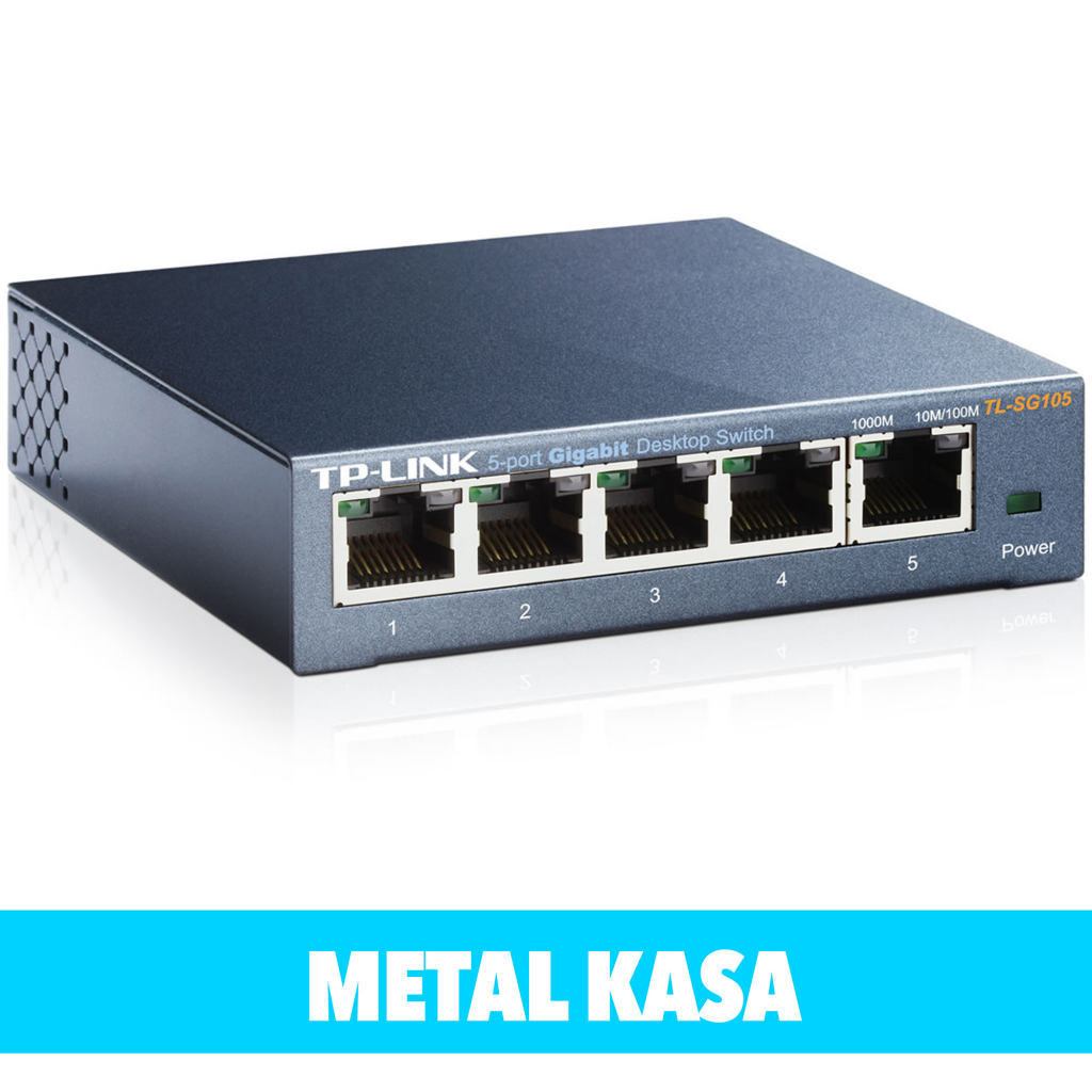 TP-LINK TL-SG105, 5 Port, GigaBit, Yönetilemez, Metal Kasa, Masaüstü Switch - Tp-Link