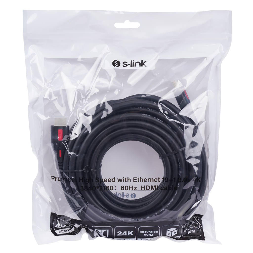 S-LINK SL-HDM4K10, 4K UHD, HDMI v2,0 Kablo. 10mt. 60Hz. Kablo - S-Link - görsel 4