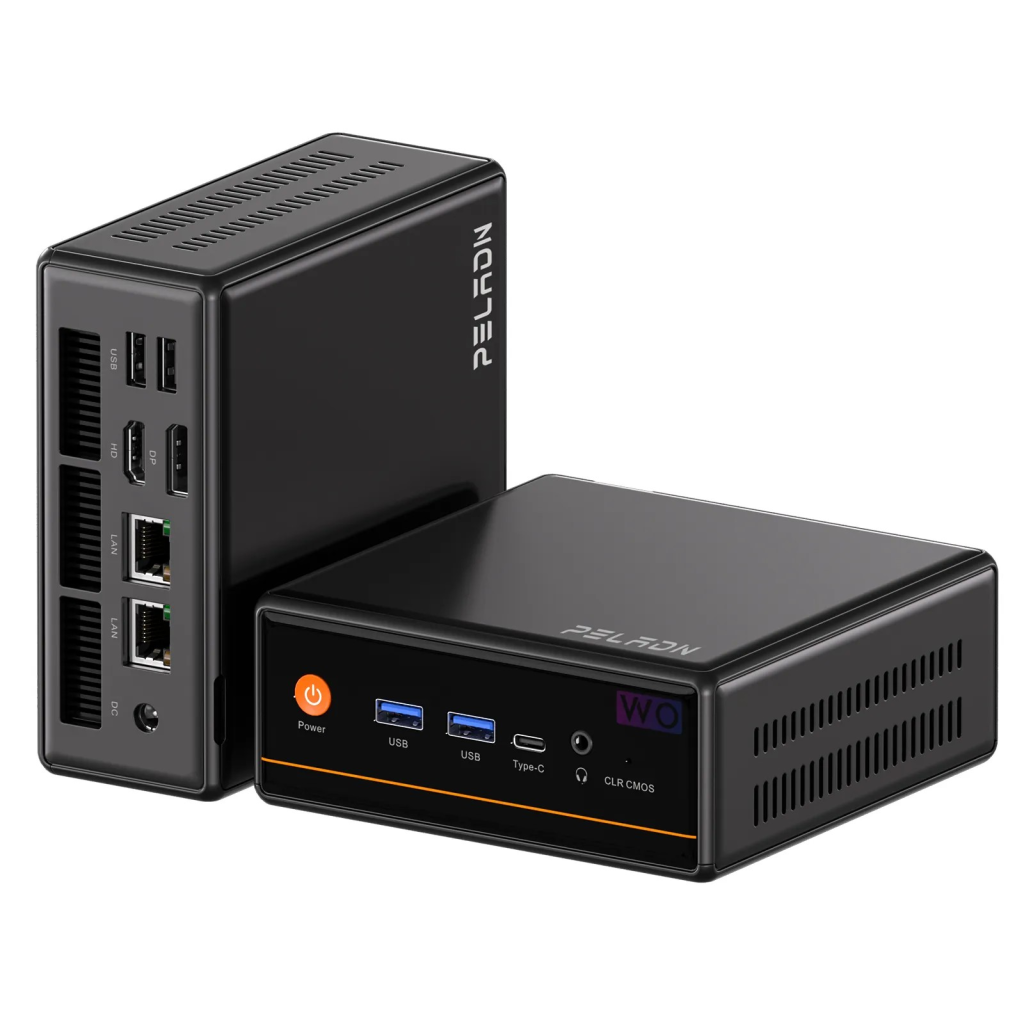PELADN WO4 Serisi, AMD Ryzen 5 5600H, 16Gb Ram, 512Gb SSD, 1xHDMI, 1xDP,  4xUSB, 1xType-C, 2xLAN, Paylaşımlı Ekran Kartı, Wi-Fi6, Bluetooth 5.2, Windows 11 Pro, MFF MiniPC - Peladn