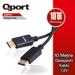 QPORT (Q-DP10) DISPLAY PORT 10 METRE KABLO - QPORT