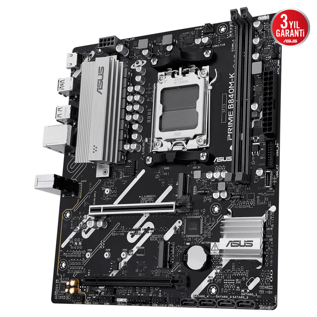 ASUS PRIME B840M-K B840 DDR5 (Vga Yok) GLan 2.5G ATX HD M2 AM5 AMD Anakart - ASUS - görsel 5
