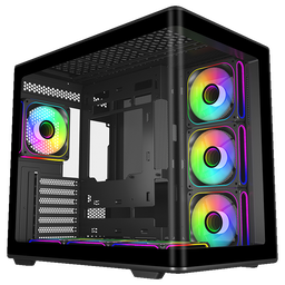 COOLER MASTER ELITE 600 7x12CM ARGB USB3.2 CURVE SIYAH ATX KASA (E600-KGNN-S02) - COOLER MASTER