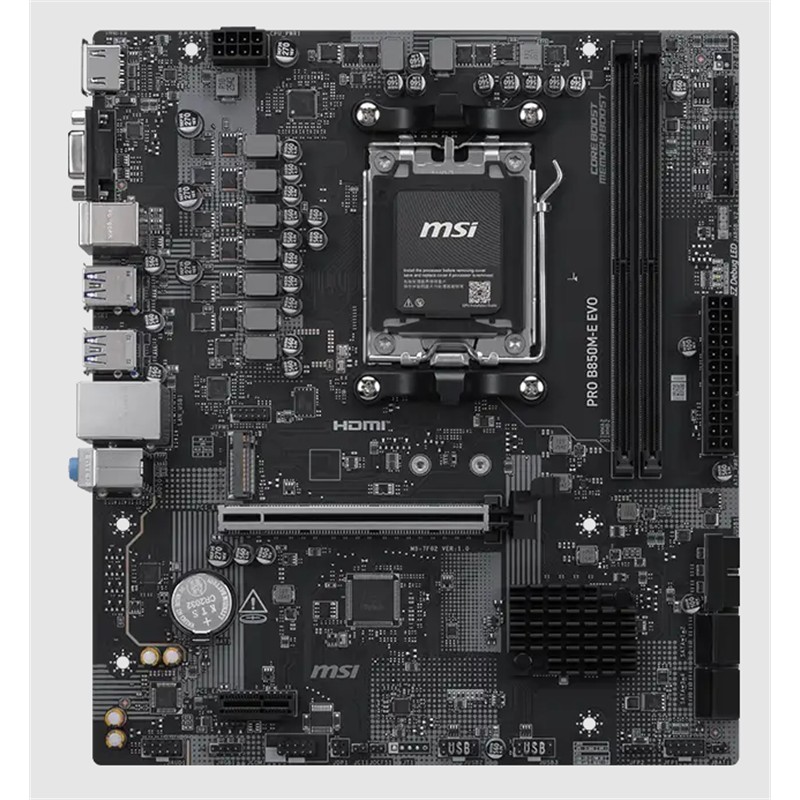 MSI PRO B850M-E EVO DDR5 8200MHZ 1XVGA 1XHDMI 1XM.2 USB MATX AM5 (AMD AM5 9000/8000/7000 SERİLERİ İLE UYUMLU) - Msi - görsel 2