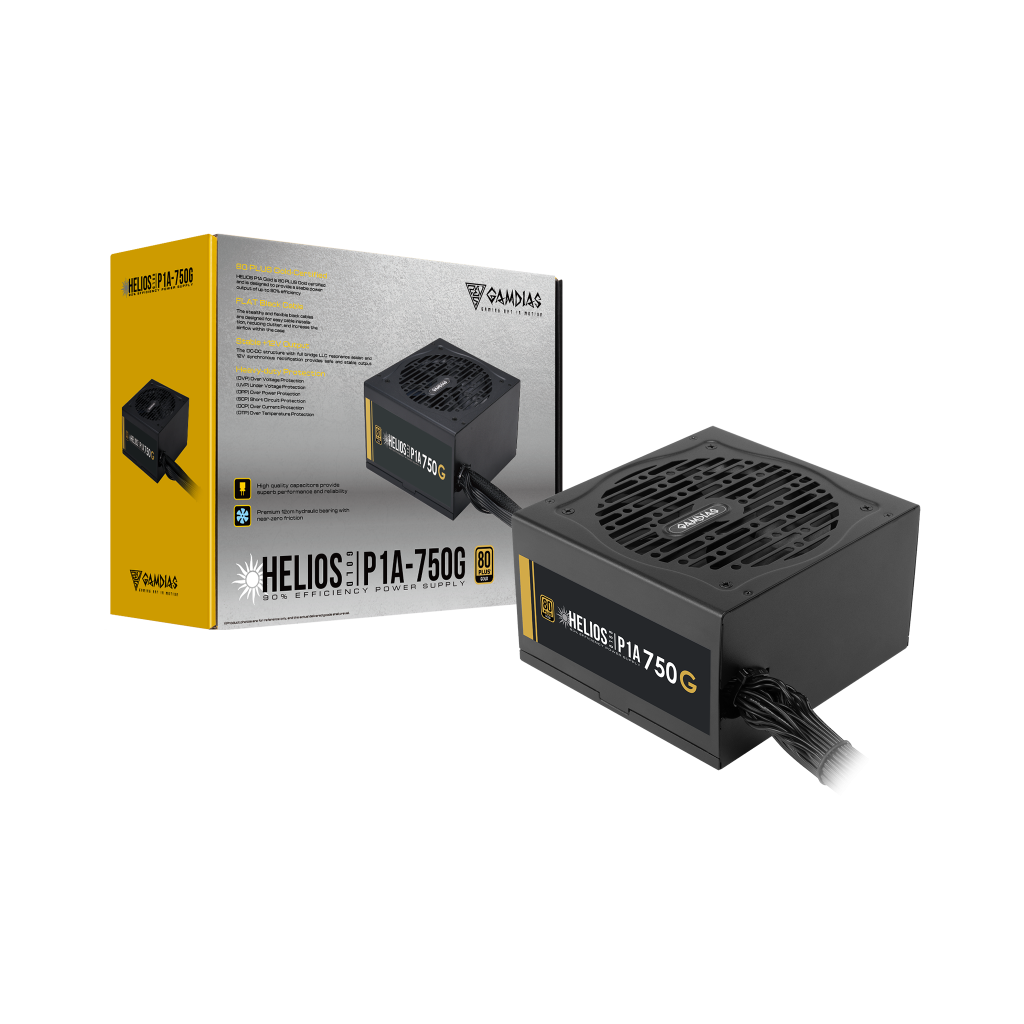 GAMDIAS HELIOS P1A-750G, 750W, 80+ Gold, Aktif PFC, GAMING, ATX, Power Supply (PSU) - Gamdias - görsel 5