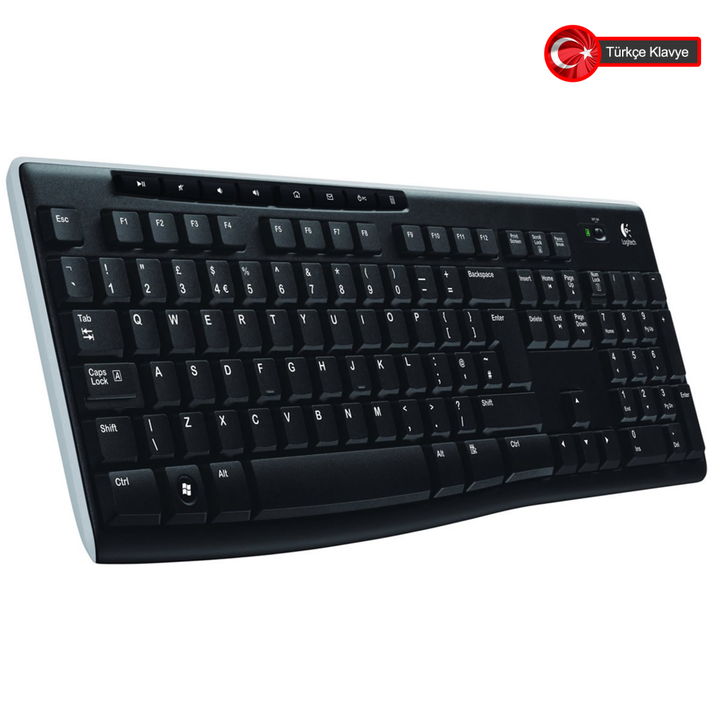 LOGITECH K270, Siyah, 920-003761, Kablosuz, Türkçe Q, Multimedya Klavye - Logitech - görsel 2