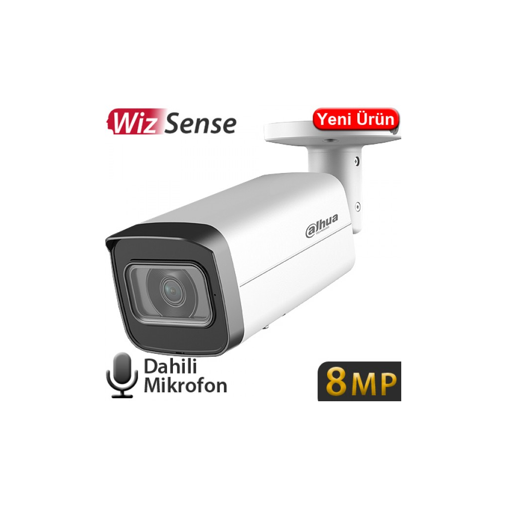 DAHUA IPC-HFW2841T-AS-0360B, 8Mpix, 3,6mm Lens, H265+, 80Mt Gece Görüşü, Dahili Mikrofon, Starlight, IP67,  PoE Bullet IP Kamera - Dahua - görsel 4