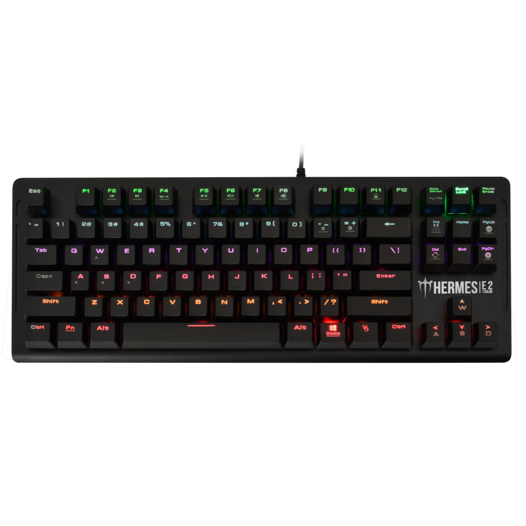 GAMDIAS HERMES-E2, USB Kablolu, İngilizce,  Rainbow Backlight, Blue Mekanik Switch, Gaming Klavye - Gamdias
