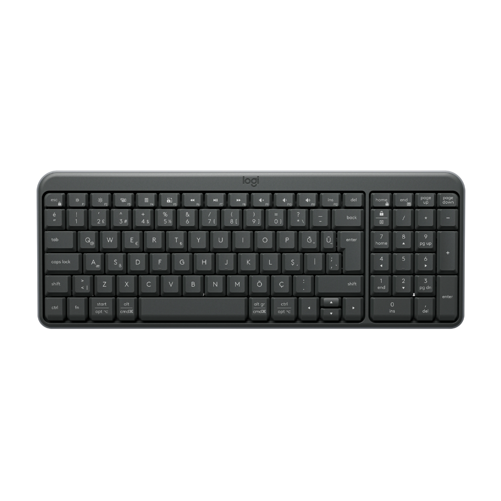 LOGITECH K250, Siyah, 920-013460, Bluetooth, Türkçe Q, Multimedya, Kompakt Klavye - Logitech