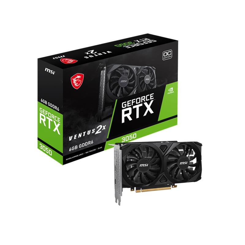 MSI RTX3050 6GB GDDR6 96BIT DP/2xHDMI (GEFORCE RTX 3050 VENTUS 2X E 6G OC) - MSI - görsel 2