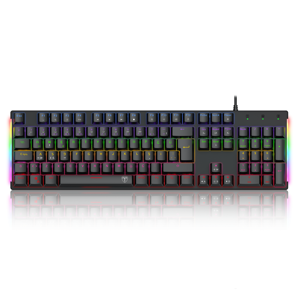 T-DAGGER NAXOS, T-TGK310-BL, USB Kablolu, Türkçe Q, Rainbow Backlight, Blue Mekanik Switch, 104 Tuşlu, Gaming Klavye - T-Dagger