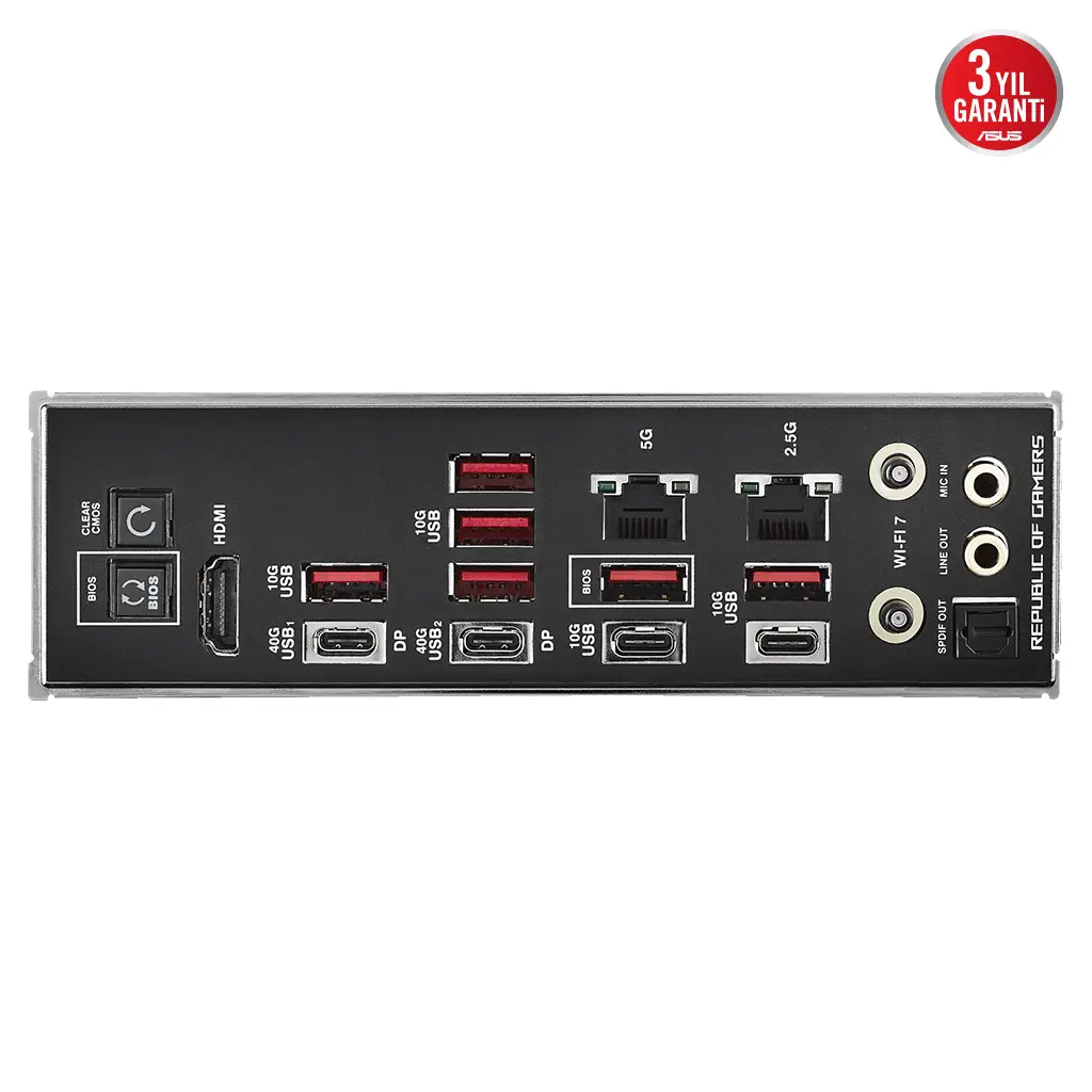 ASUS ROG CROSSHAIR X870E HERO, 4xDDR5, 5xM.2, HDMI, DP, Type-C, PCIe 5.0, 2xWi-Fi 7, Bluetooth v5.4, AM5 Soket GAMING Anakart - Asus - görsel 4