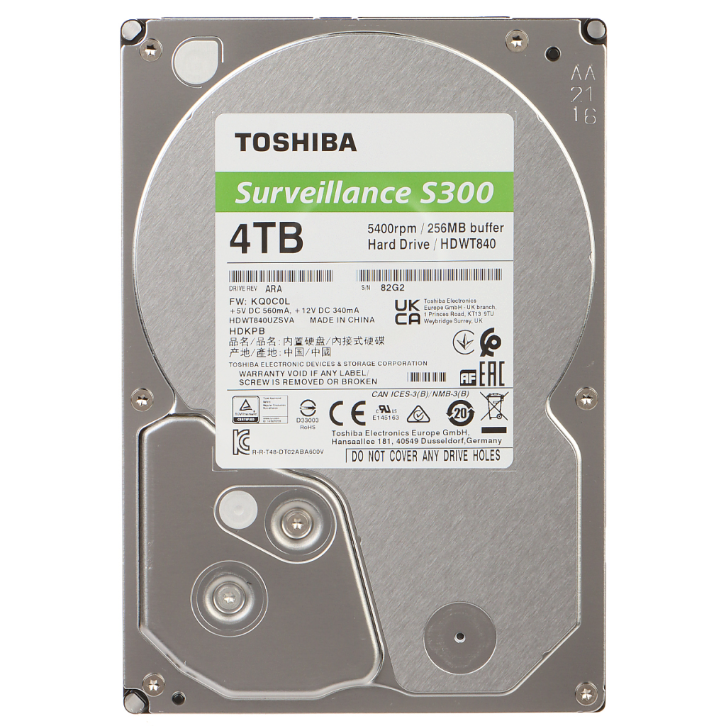 TOSHIBA HDWT840UZSVA S300 3.5" 4TB 5400rpm 256mb SATA 7/24 Harddisk - TOSHIBA - görsel 5