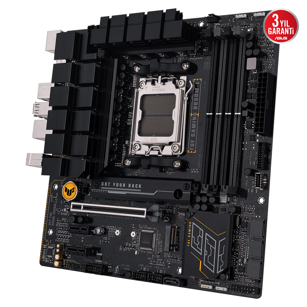 ASUS TUF GAMING B650M-E, 4xDDR5, 2x M.2, HDMI, 2xDP, Type-C, AM5 Soket GAMING Anakart - Asus - görsel 3