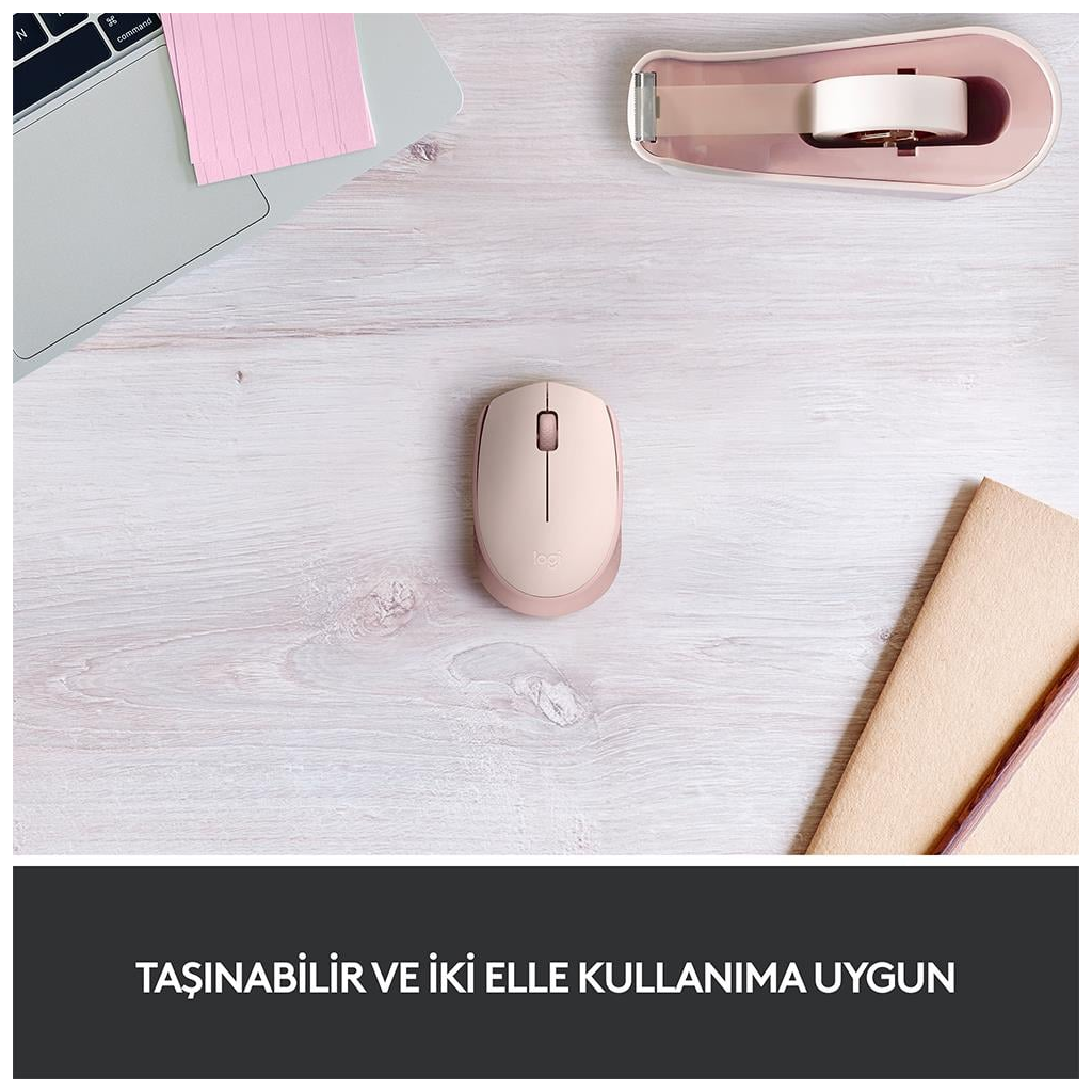 LOGITECH 910-006865, M171 Rose, USB Nano 2,4G Kablosuz, 1000dpi, Optik, 3 Tuşlu, 12ay Pil Ömrü, Mouse - Logitech - görsel 3